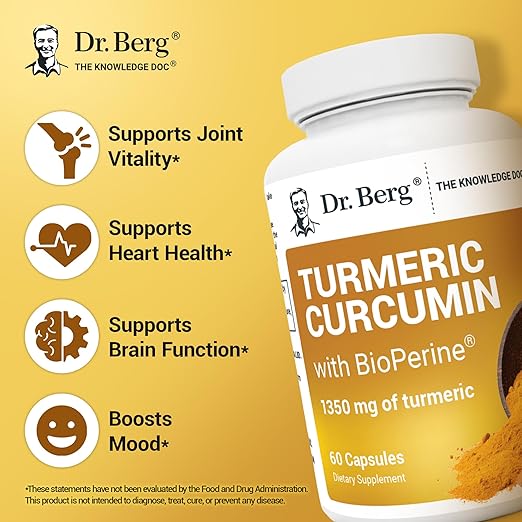 Dr. Berg Turmeric Curcumin Dietary Supplement Capsules - 60 Count - Image 5