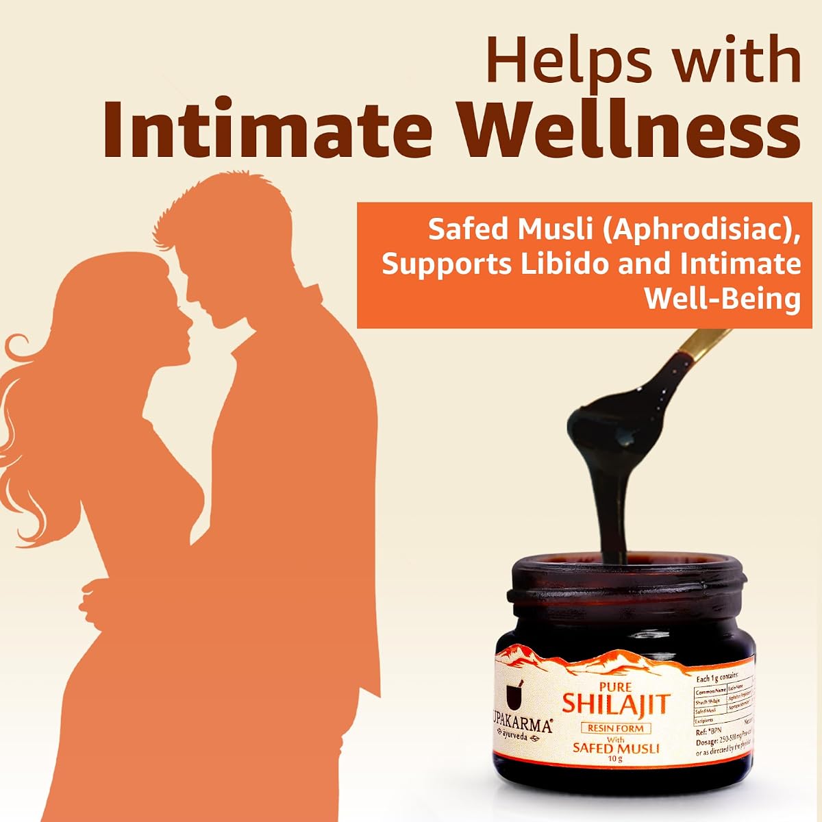 Upakarma Shilajit with Safed Musli Resin - Ayurvedic Supplement, 10g - Image 4
