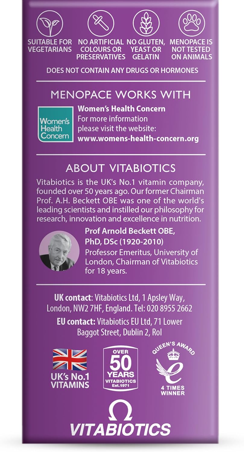 Vitabiotics Menopace Plus Vitamins & Minerals - Pack of 56 Tablets - Image 2
