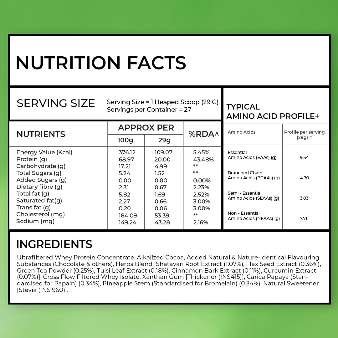 Oziva Protein & Herbs for Men - Chocolate Flavour, 500g - Image 6