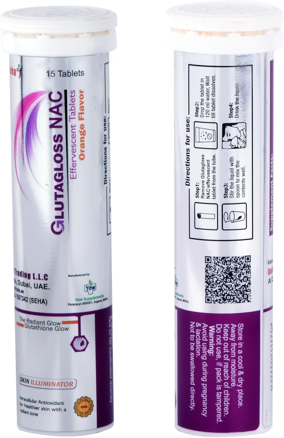 Glutagloss NAC Orange Flavour - Japanese L Glutathione, Vitamin C + NAC - 30 Effervescent Tablets - Image 5