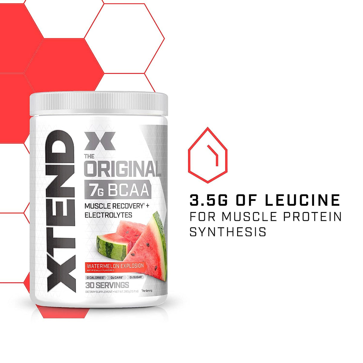 XTEND Original BCAA Powder - Watermelon Explosion, Zero Calorie, 30 Servings - Image 4