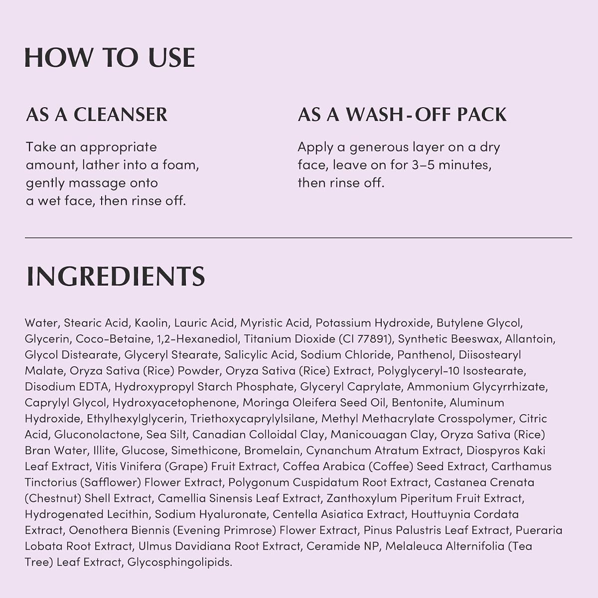 Eqqualberry Purple Rice Pore Purifying Pack Cleanser - Clay and Foam, 130g - Image 8
