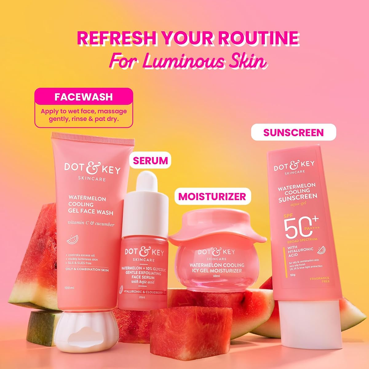 Dot & Key Watermelon Superglow Facial Gel Cleanser - 100ml - Image 6