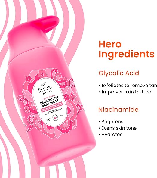Foxtale Brightening Body Wash with Glycolic Acid & Niacinamide - 250ml - Image 6