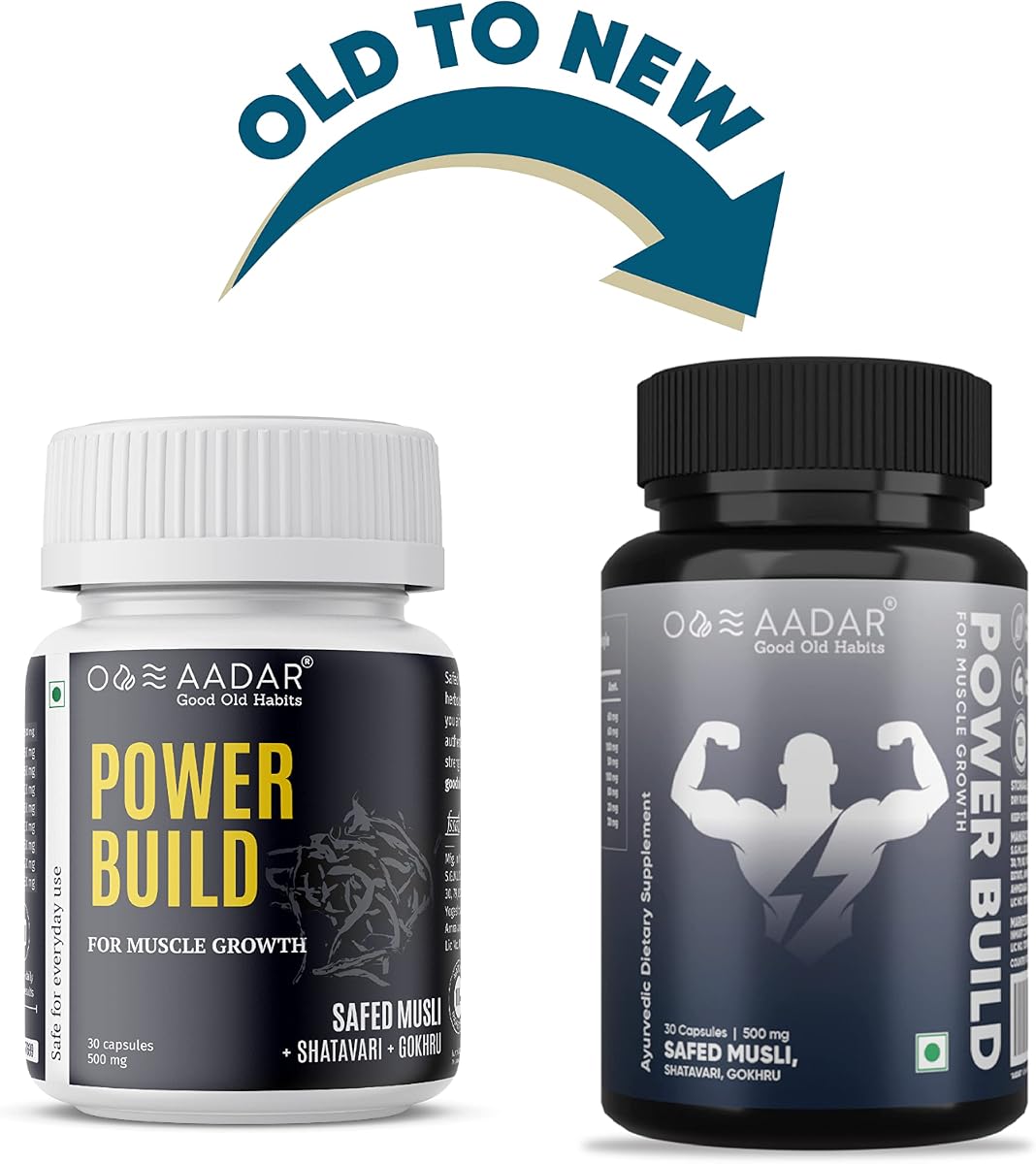 Aadar Power Build Ayurvedic Muscle Mass Gainer - 30 Capsules - Image 2