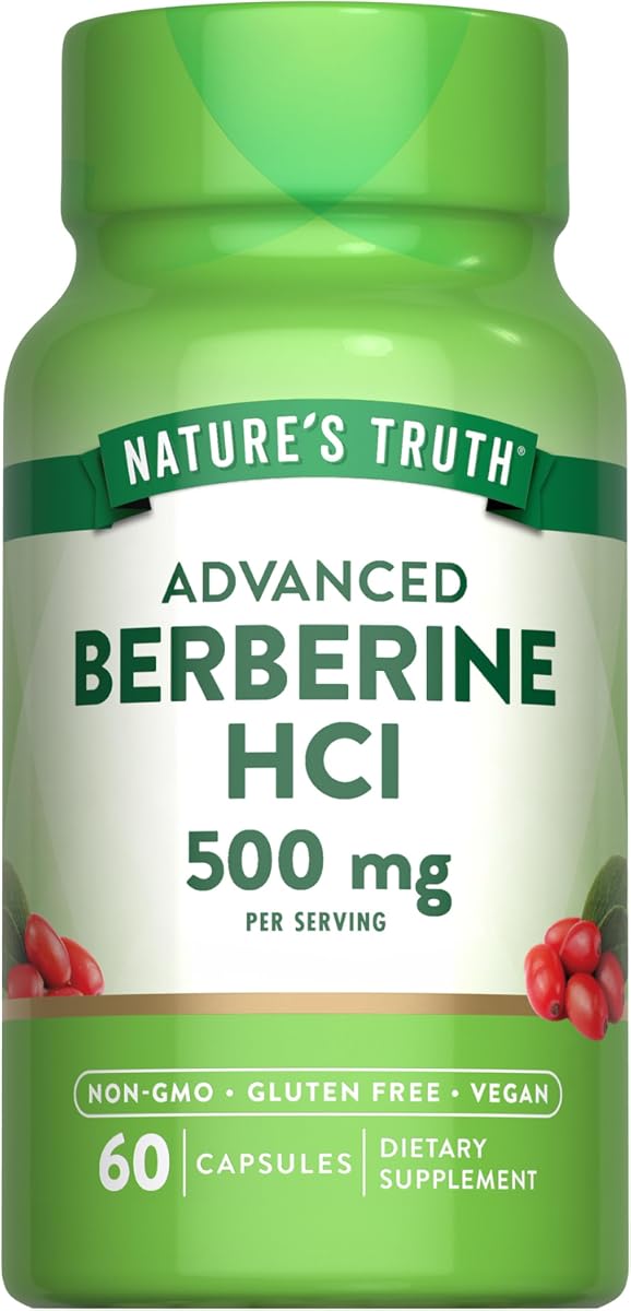 Nature's Truth Berberine Capsules - 500mg, Vegan, Gluten-Free - 60 Count