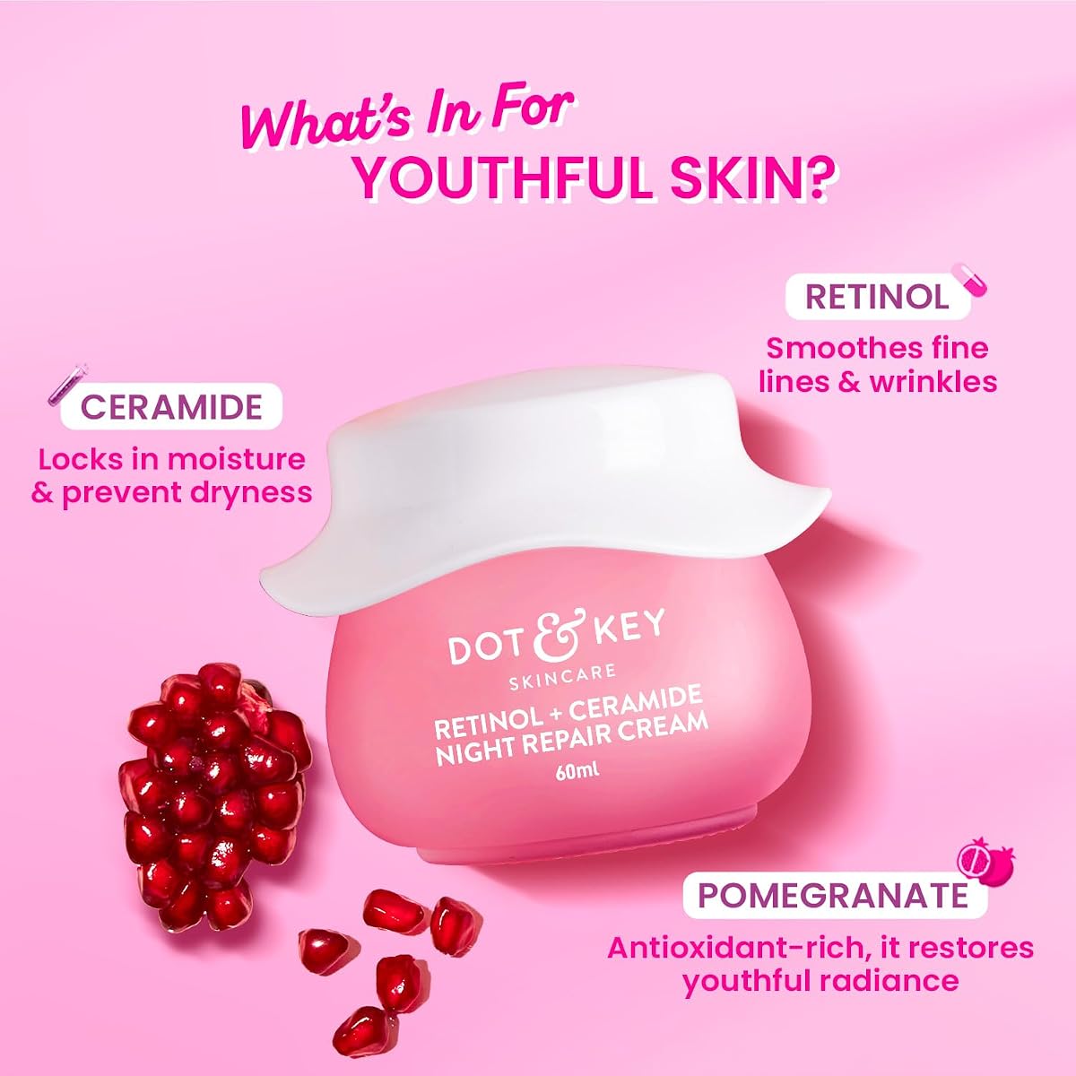 Dot & Key Face Moisturizer - Retinol + Ceramide, 60ml - Image 3