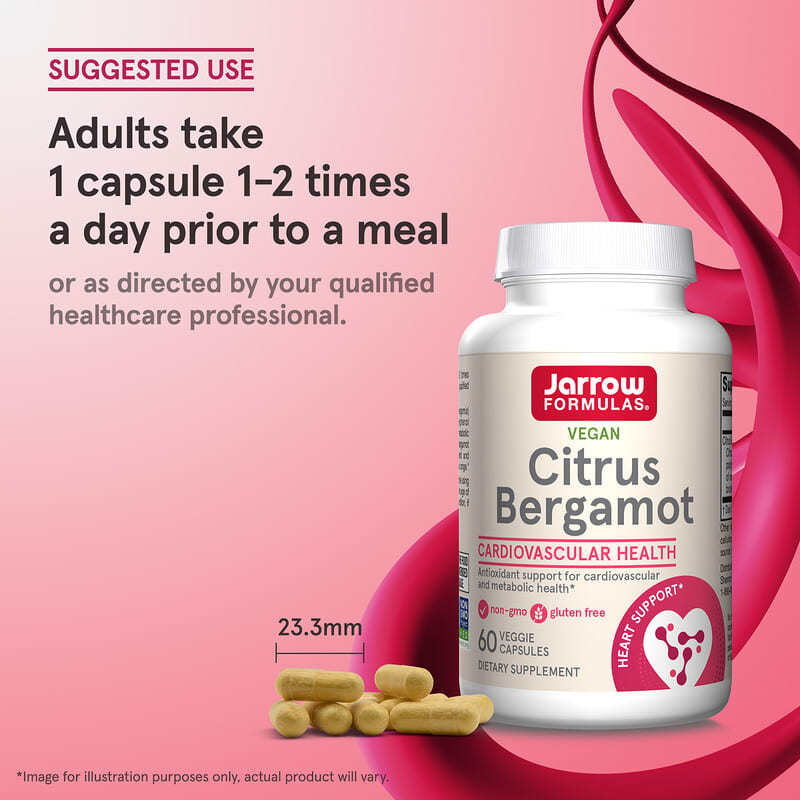 Jarrow Formulas Vegan Citrus Bergamot, Condition Support, 60 Veggie Capsules (500 mg) - Image 7