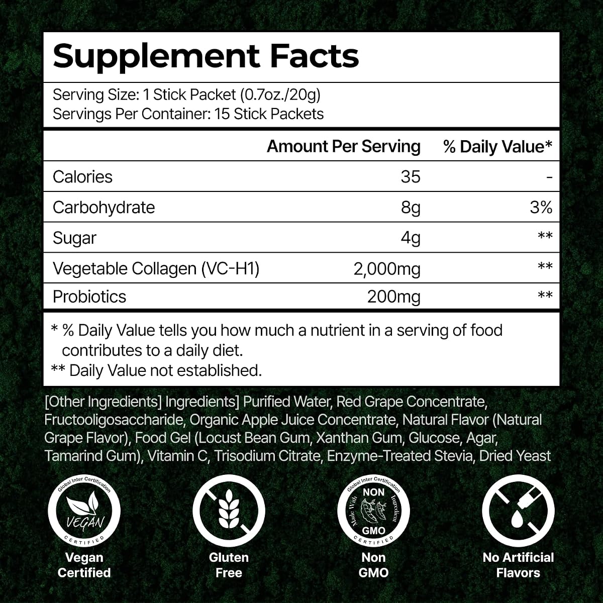 PLANT Vegan Collagen Probiotic Jelly - Grape Flavour, 15 Sachets - Image 6