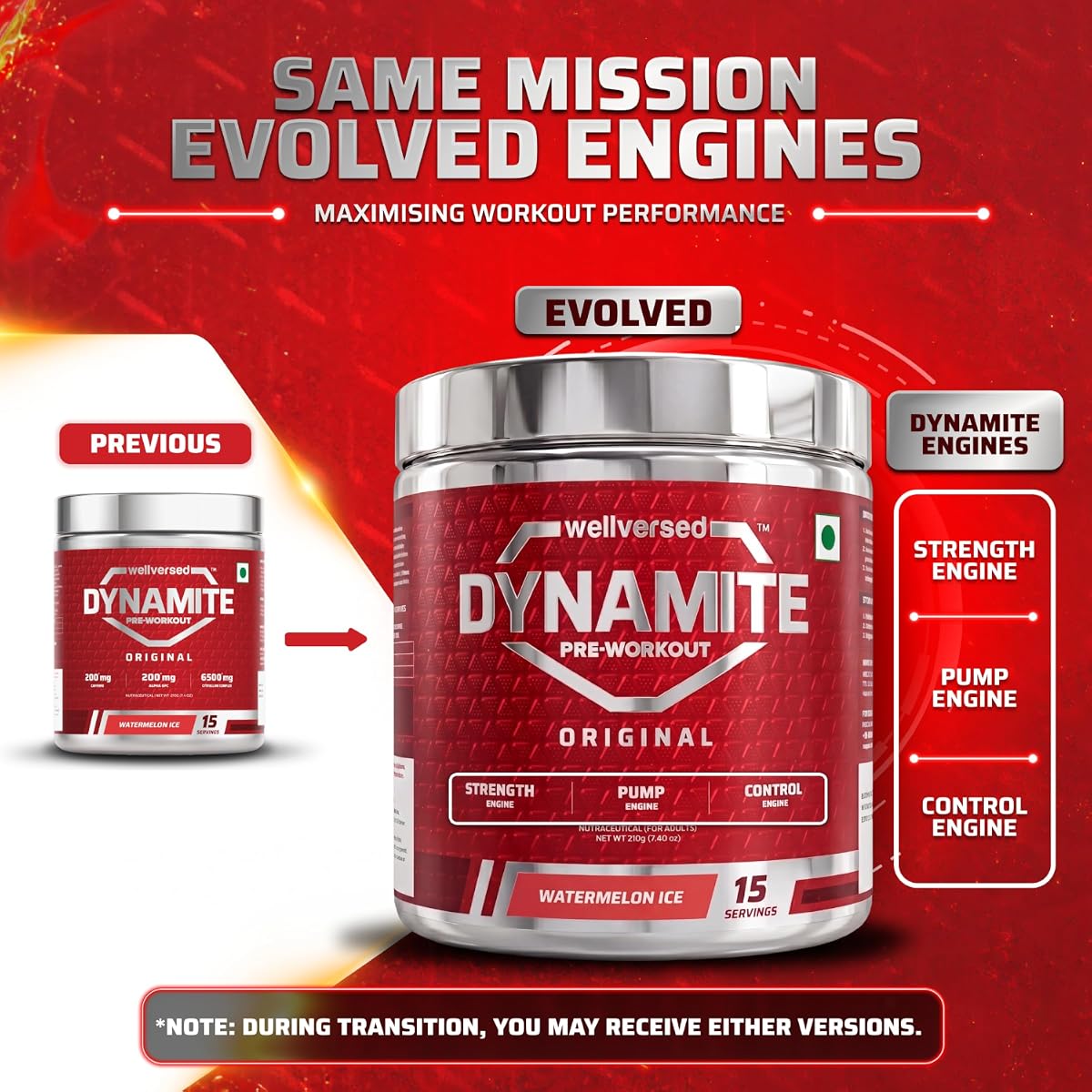 Wellcore Dynamite Pre-Workout Powder, Watermelon Ice - 210g - Image 3