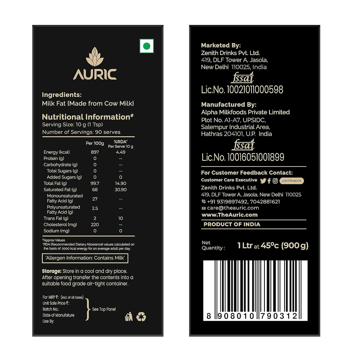 Auric Premium Cow Ghee, Herbal & Ayurvedic - 1000 ml (900g) - Image 8
