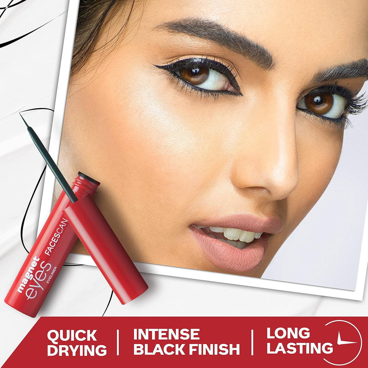Faces Canada Magneteyes Eyeliner Black - Precision Liquid 3.5 ml - Image 3