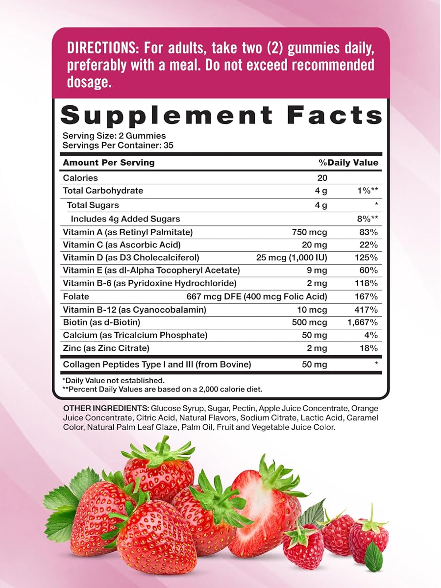 Nature's Truth Women's Multivitamin + Collagen Gummies - 70 Count, Non-GMO, Gluten Free - Image 2