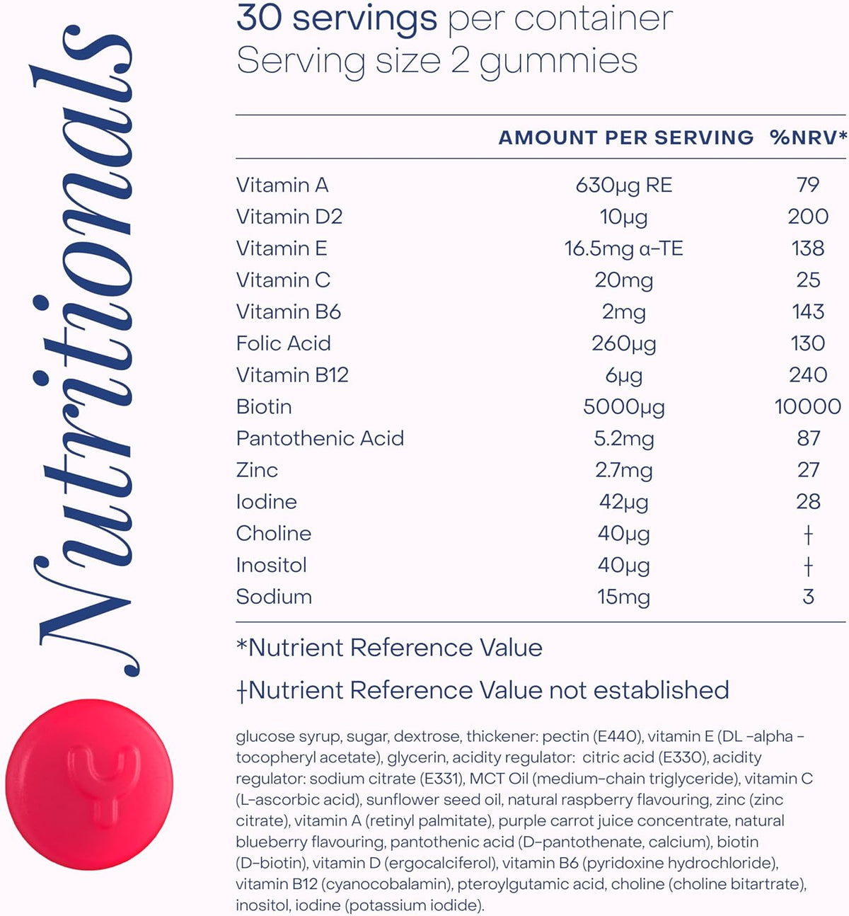 Yumi Hair, Skin & Nails Gummies - Biotin, Mixed Berries, 60 Count - Image 5