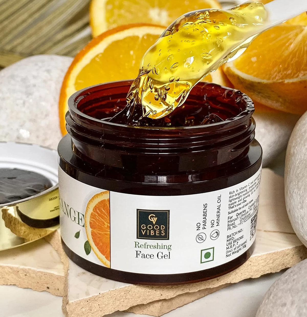 Good Vibes Orange Refreshing Face Gel Moisturiser - 100 gm - Image 6