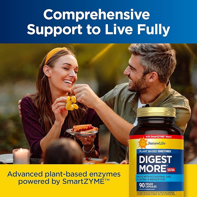 RenewLife Adult Digestmore Ultra Enzyme Supplement - Vegetarian Capsules, 90 Count - Image 6