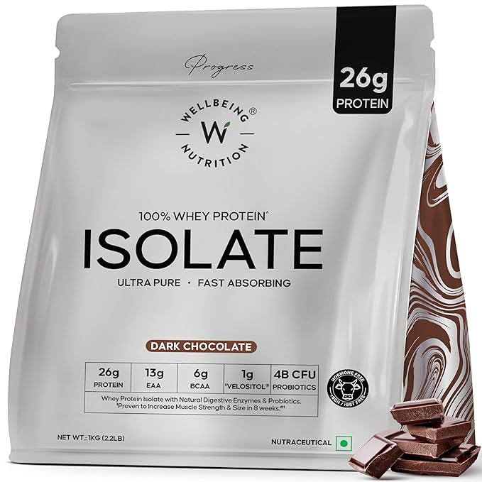 Wellbeing Nutrition Whey Protein Isolate in Dark Chocolate - 1kg