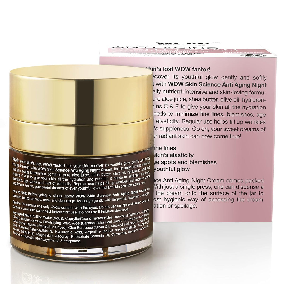 Wow Skin Science Anti Aging Night Cream 50ml - Face Moisturiser - Image 4