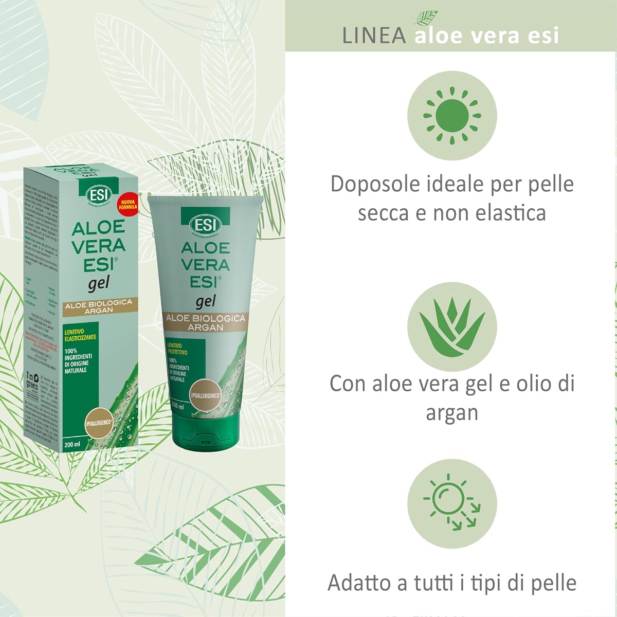 ESI Aloe Vera Gel with Argan Oil - 200ml, Soothing Moisturiser - Image 2