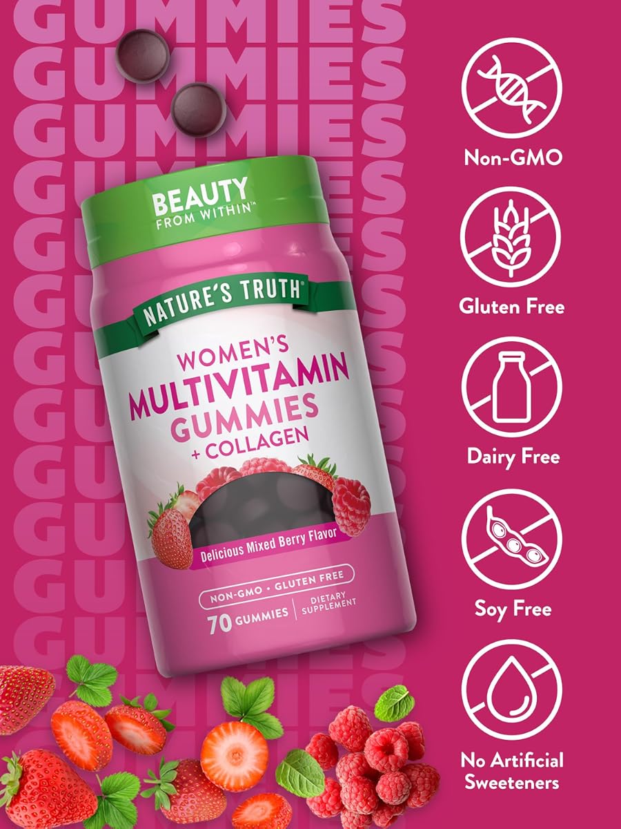 Nature's Truth Women's Multivitamin + Collagen Gummies - 70 Count, Non-GMO, Gluten Free - Image 3
