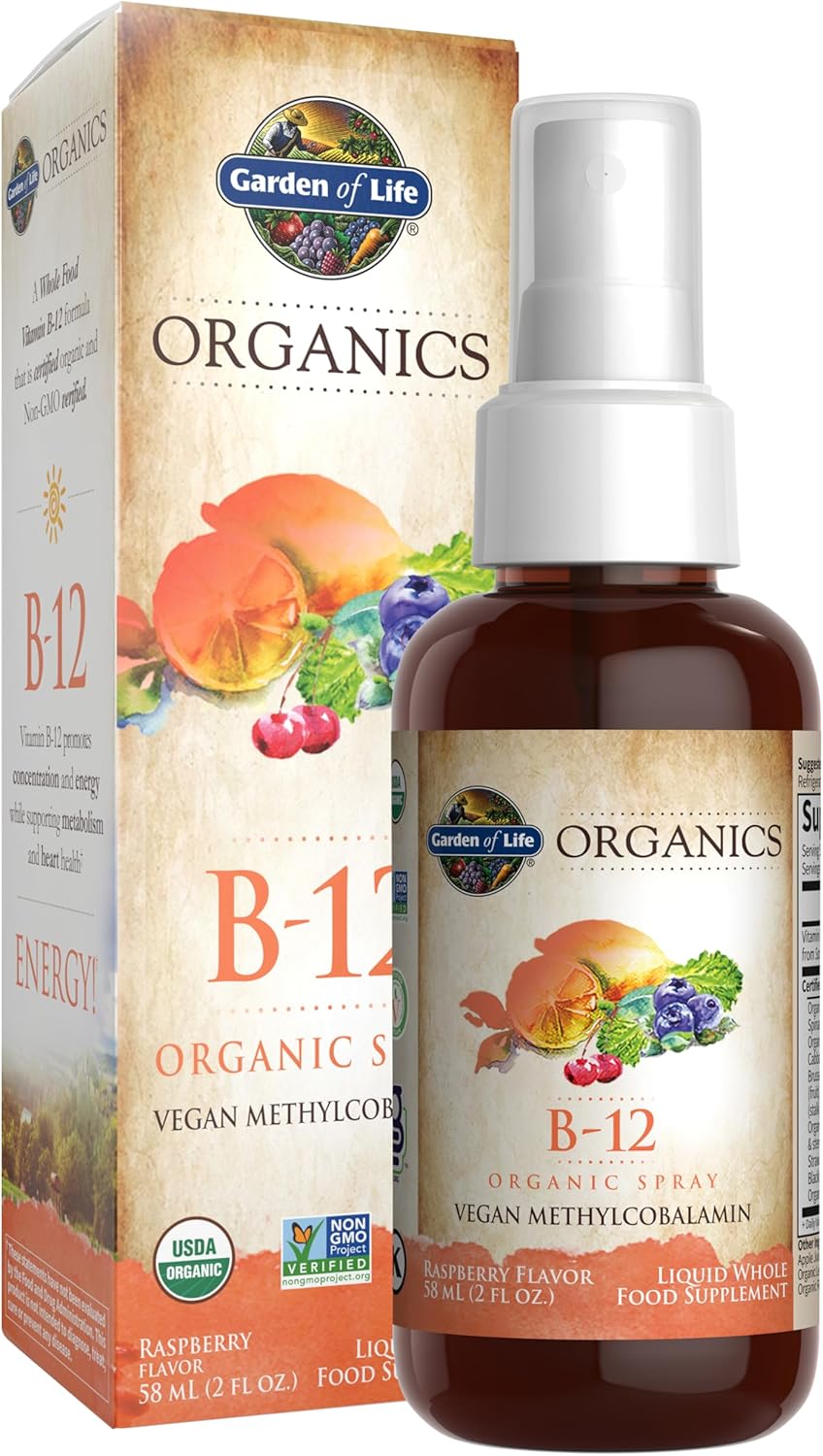 Garden Of Life, Mykind Organics, B-12 Organic Spray, Raspberry, 2 Oz (58 Ml)