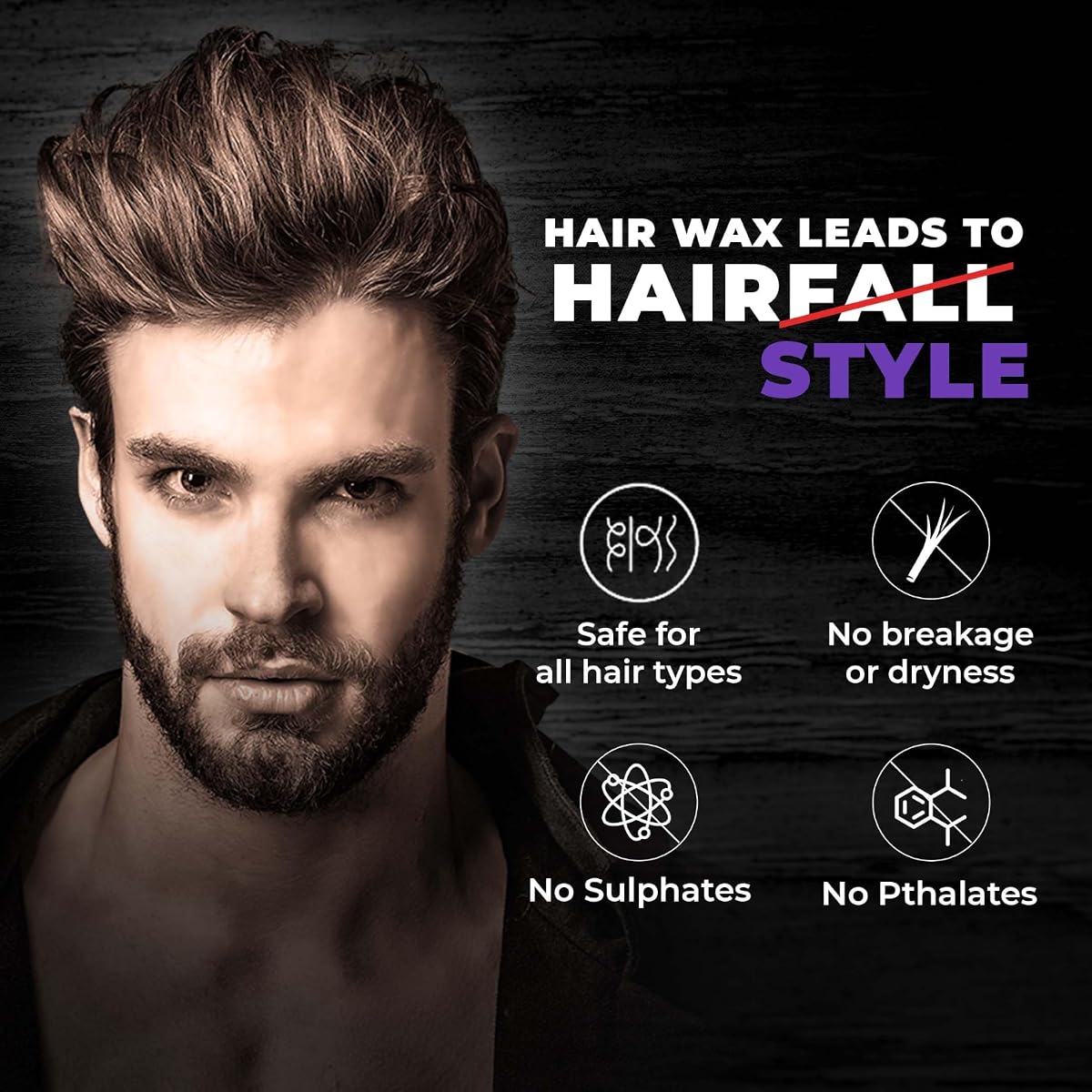 Beardo XXtra Strong Hold Hair Wax - Extra Stronghold Glossy Finish, 50g - Image 5