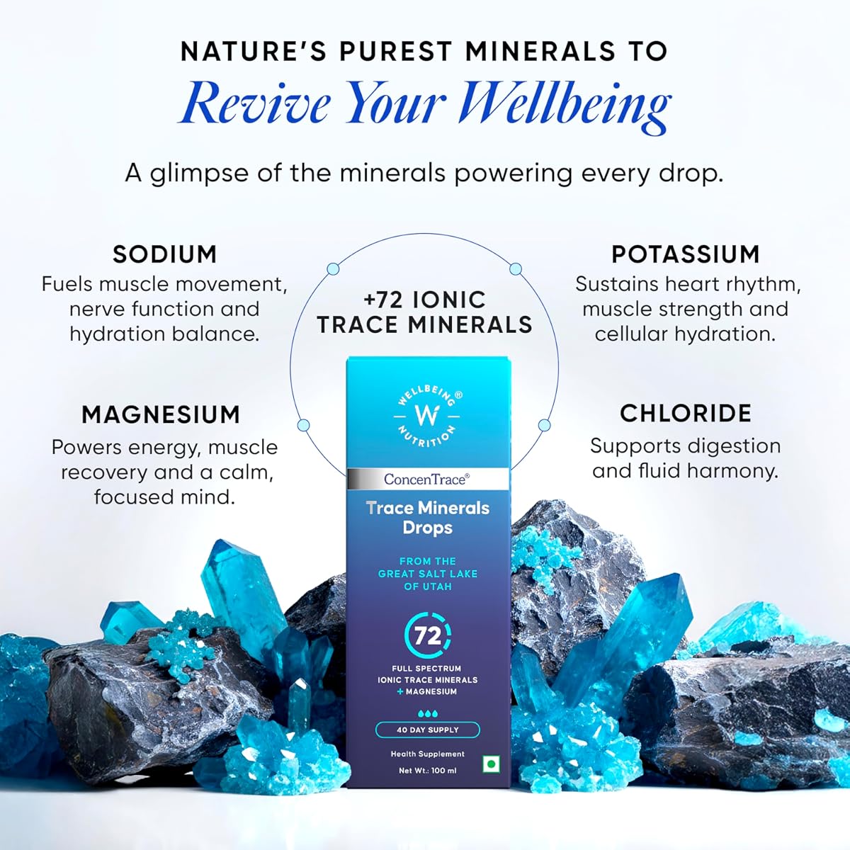 Wellbeing Nutrition Trace Minerals Drops - ConcenTrace Full Spectrum, 100 ml - Image 4
