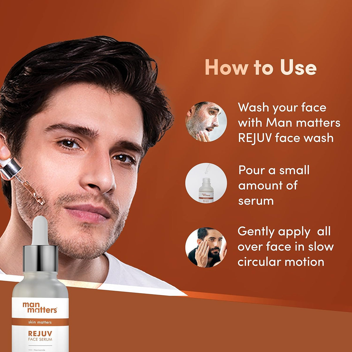 Man Matters Rejuv Face Serum - Radiant Skin, Fights Acne & Aging - 30ml - Image 4