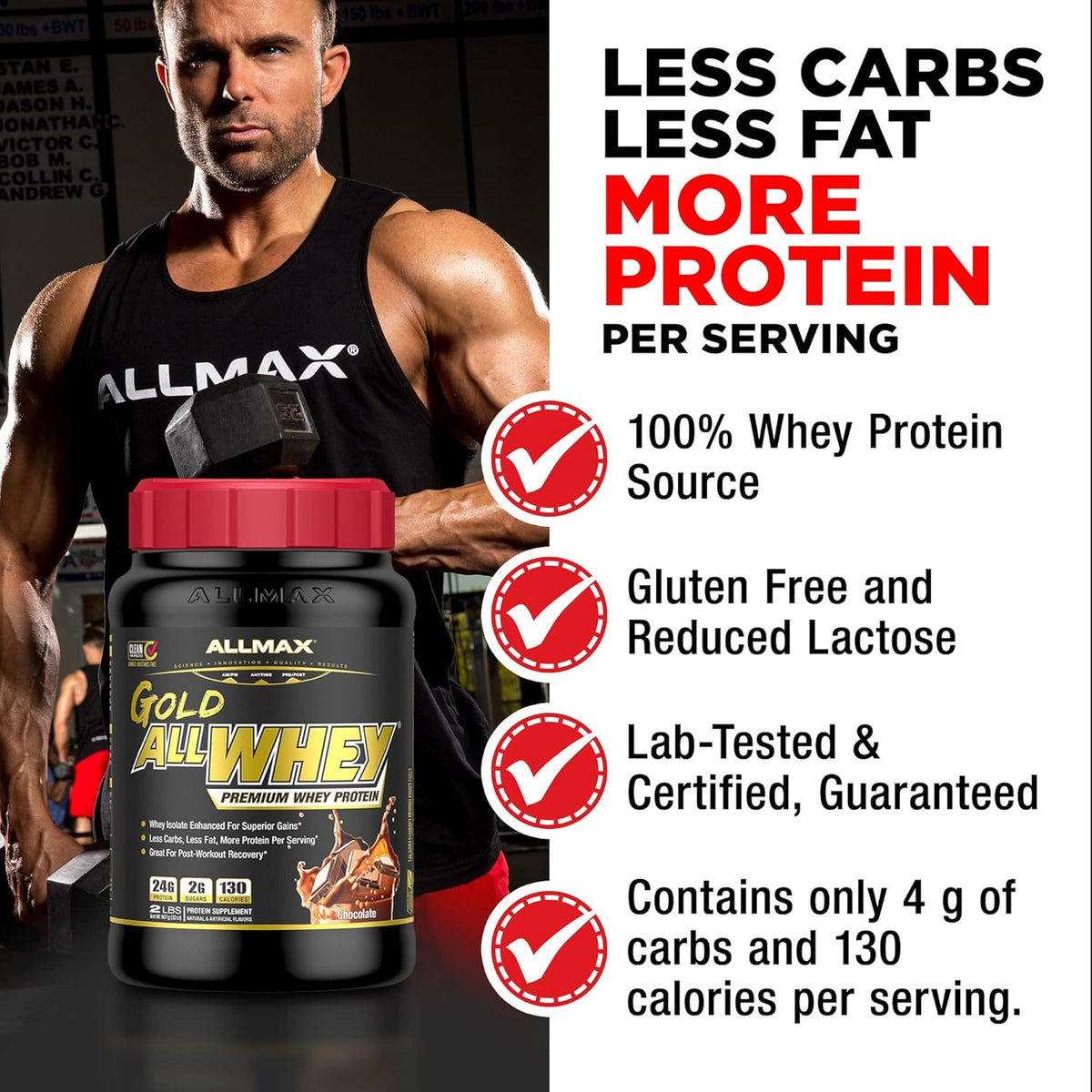 Allmax Nutrition Amino Build 40S Whey Protein - Strawberry, 2-Pack - Image 4