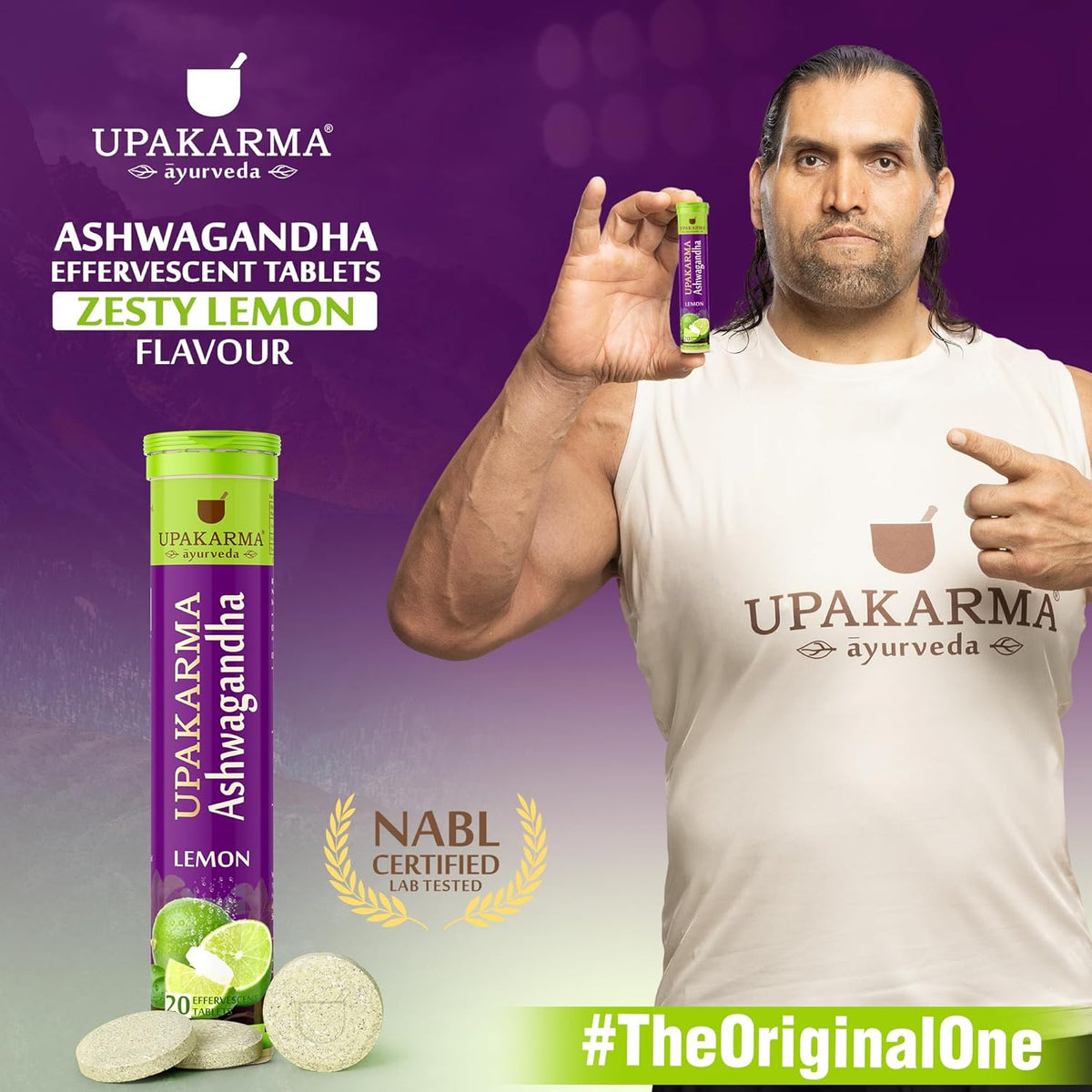 Upakarma Ashwagandha Effervescent Tablets, Lemon Flavour, 20 Tablets - Image 2