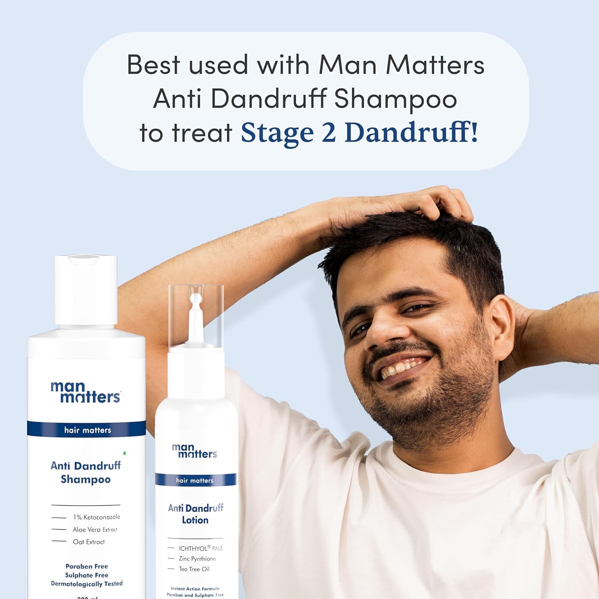 Man Matters Anti Dandruff Lotion - Menthol & Tea Tree Oil, 60ml - Image 4