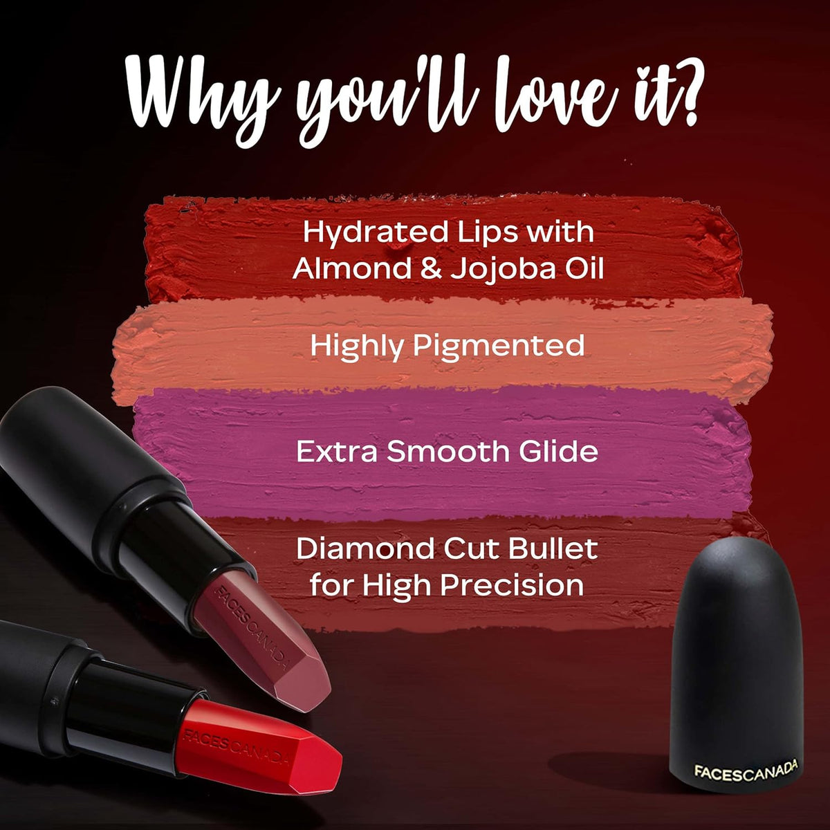 Faces Canada Weightless Matte Finish Lipstick Kissed Ruby 4.5g - Image 7