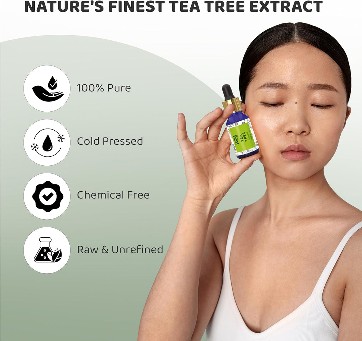 ReyNaturals Tea Tree Essential Oil for Hair, Skin & Face - 15 ml Pack of 2 - Image 3