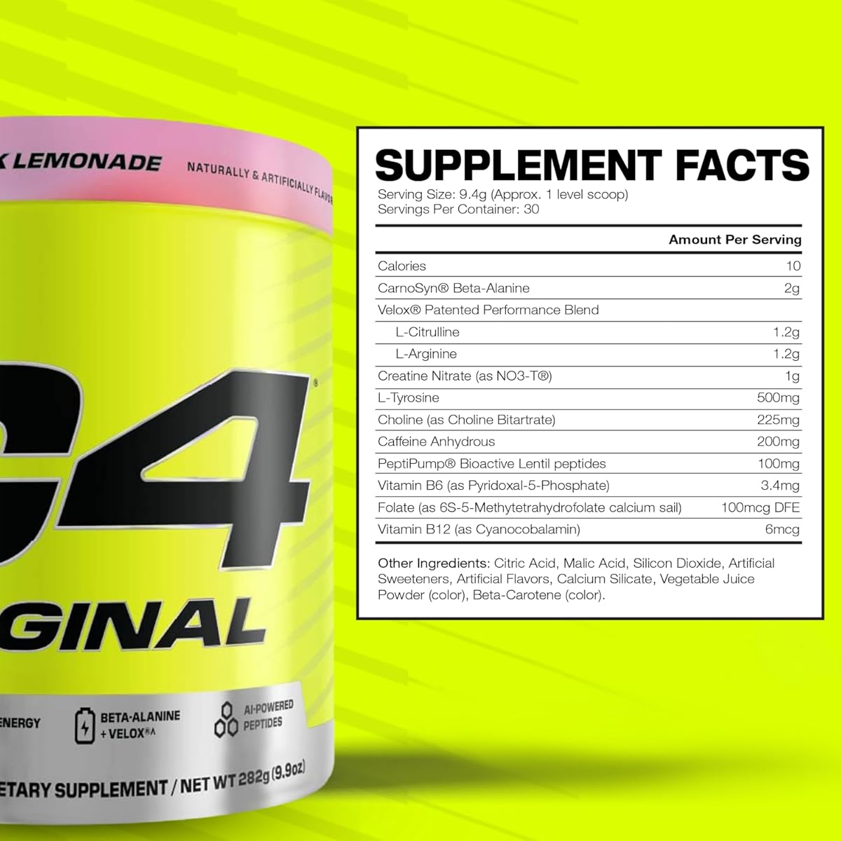 Cellucor C4 Original Pre-Workout Powder - Pink Lemonade, 30 Servings - Image 2