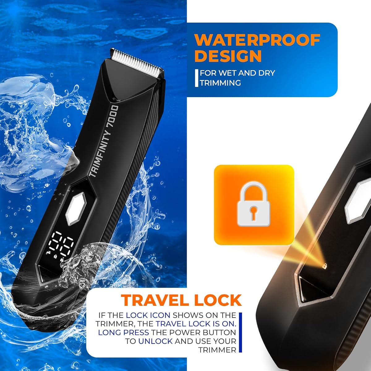 Urban Gabru Trimfinty 7000 - Men's Waterproof Body Trimmer with Ceramic Blades - Image 5