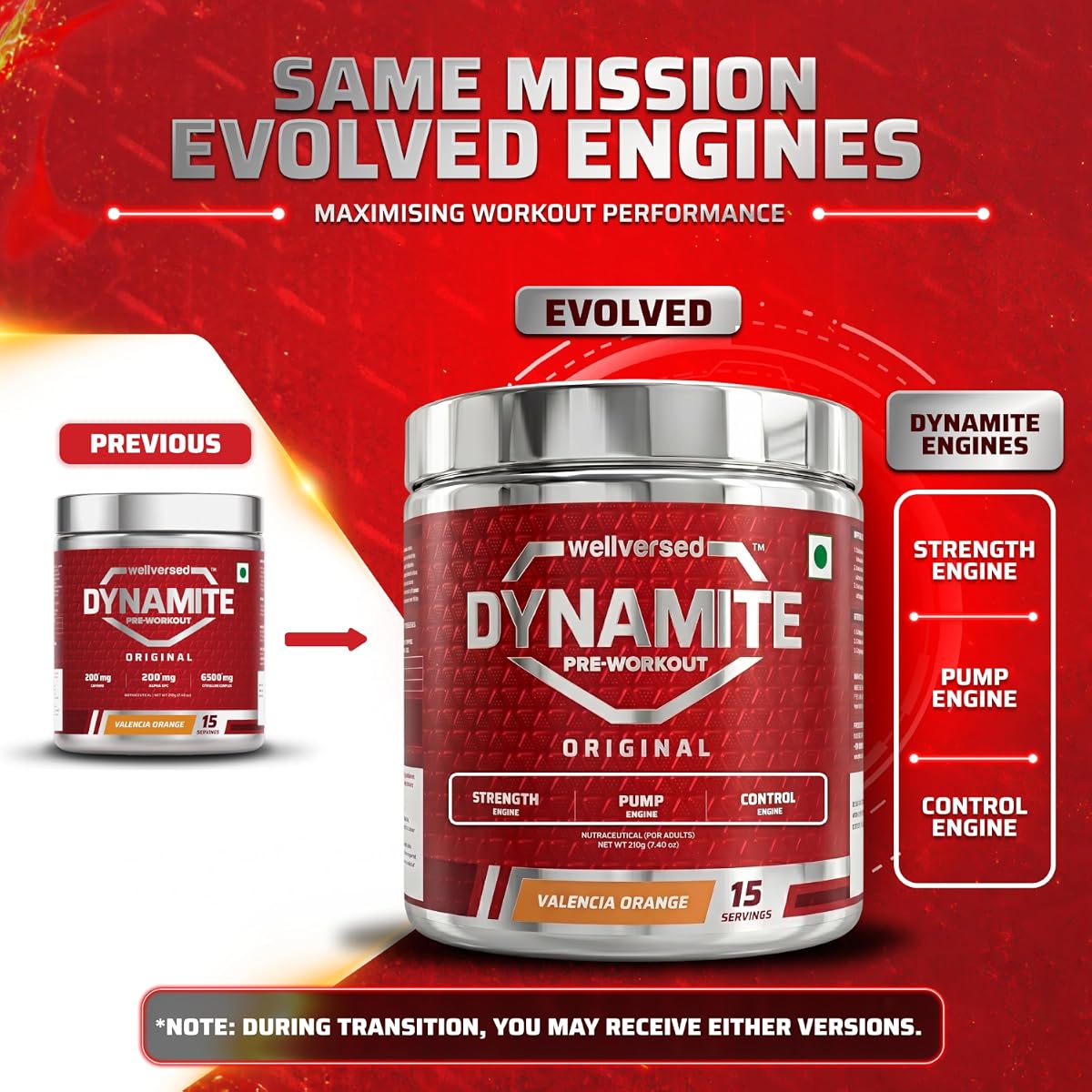 Wellversed Dynamite Original Pre-Workout - Citrulline Complex, 210g - Valencia Orange - Image 4