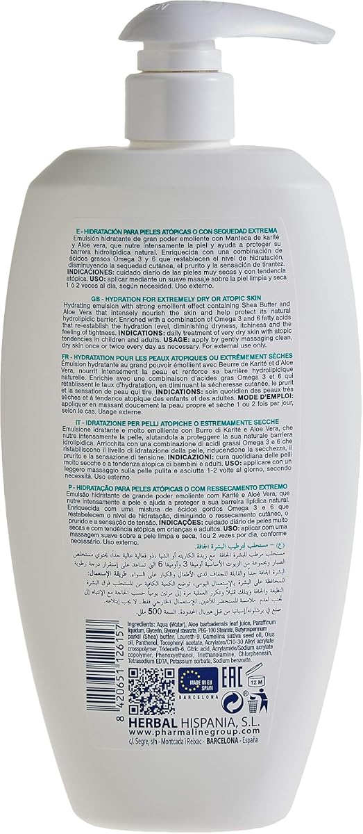 PharmaLine Atopic Body Milk with Shea Butter & Aloe Vera - 500ml - Image 4