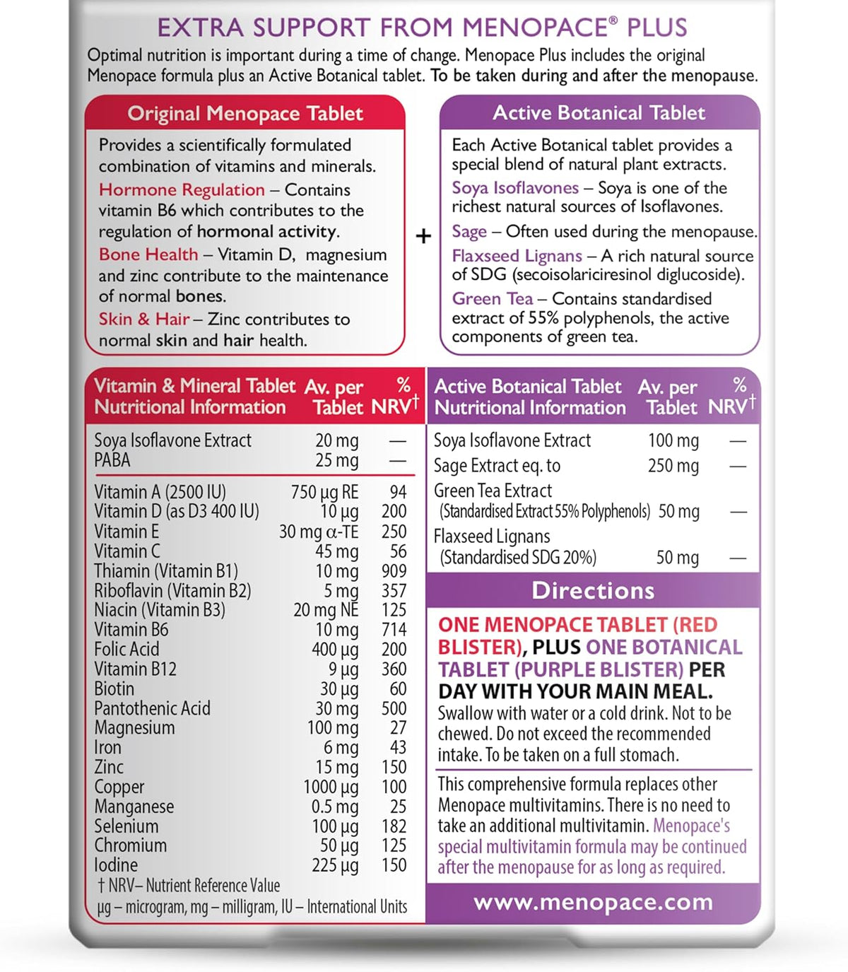 Vitabiotics Menopace Plus Vitamins & Minerals - Pack of 56 Tablets - Image 5