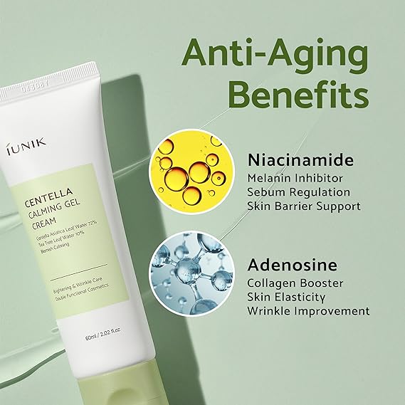 iUNIK Centella Calming Gel Cream - Vegan Hydrating Face Moisturiser, 50ml - Image 5