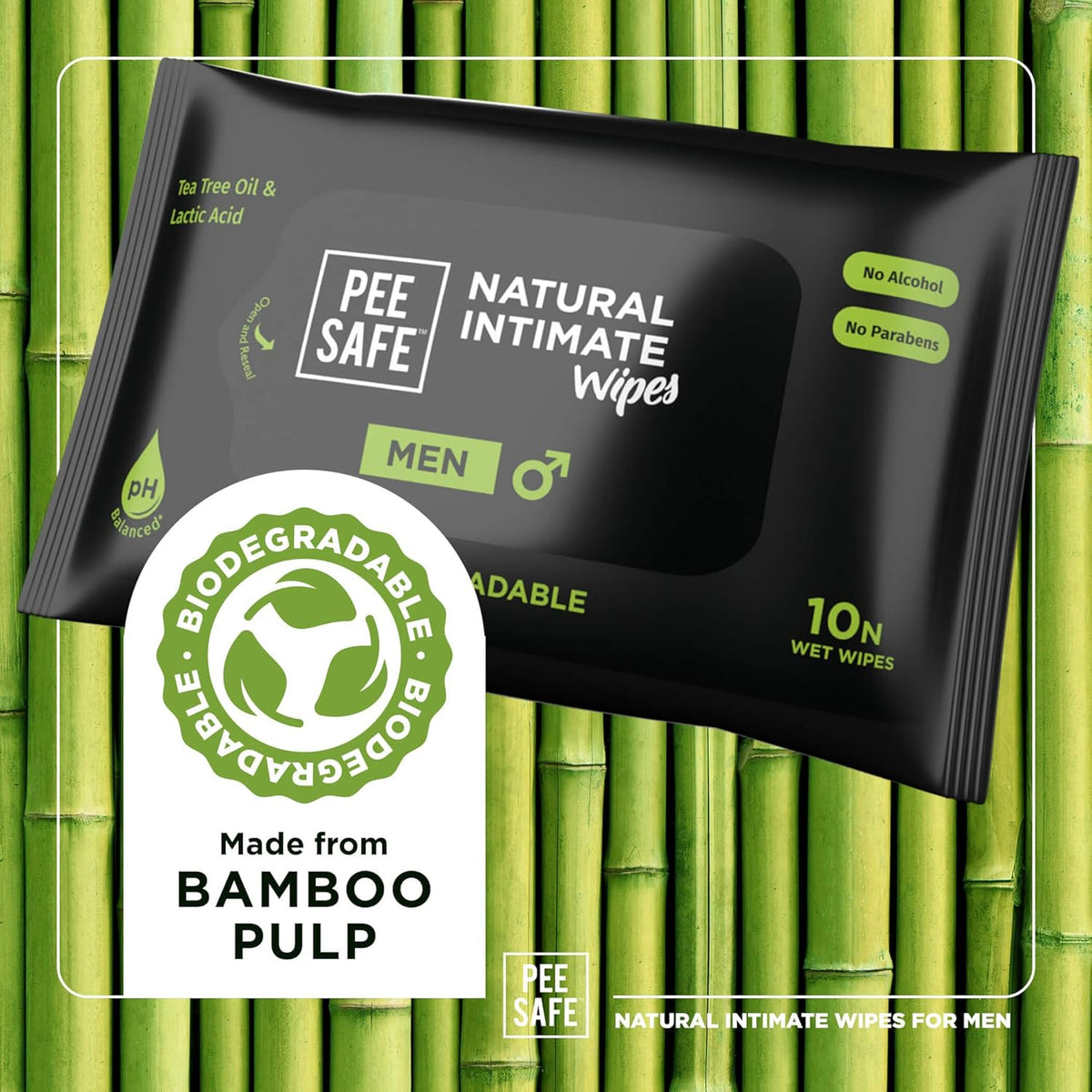 Pee Safe Intimate Wipes for Men - 10 Pack - Image 5
