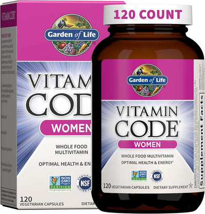 Garden Of Life Multivitamin For Women - Vitamin Code Women'S Raw Whole Food Vitamin Supplement With Probiotics, Vegetarian, 120 Count