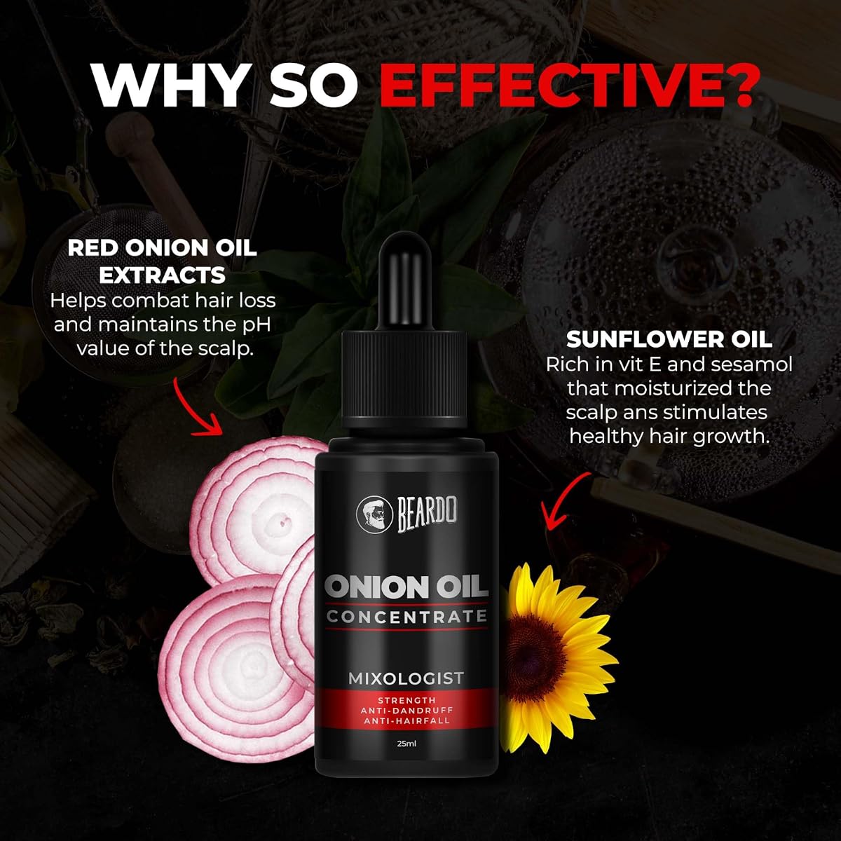 Beardo Onion Oil for Hair Growth - High Sulphur Content - 25ml - Image 6