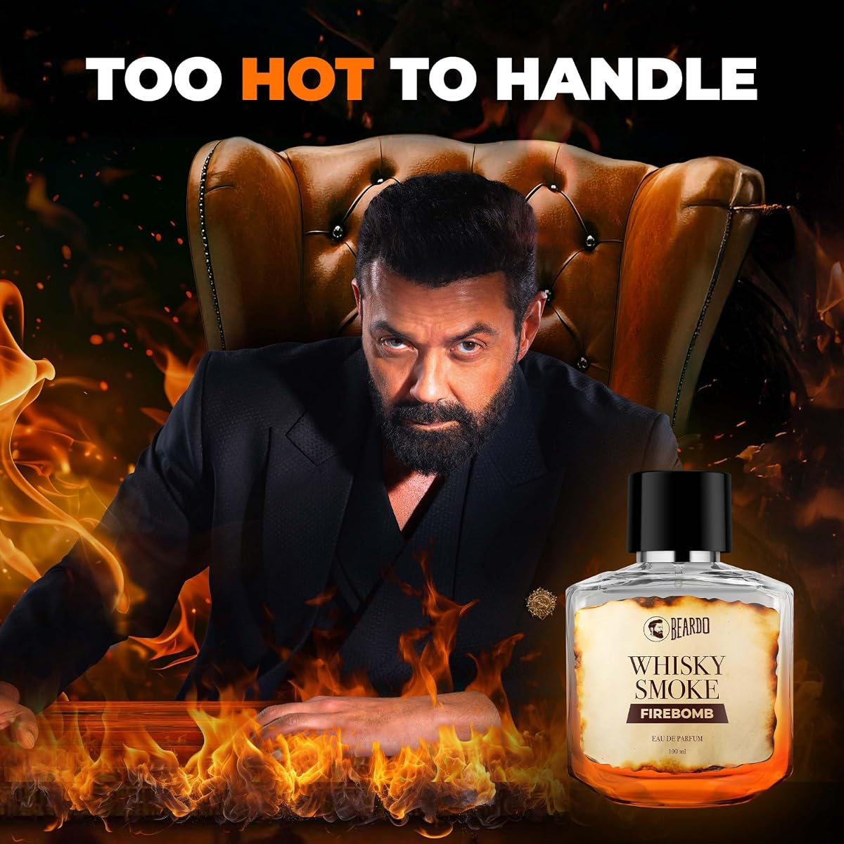 Beardo Whisky Smoke Firebomb Eau De Parfum for Men - Spicy Woody Scent, 100ml - Image 2