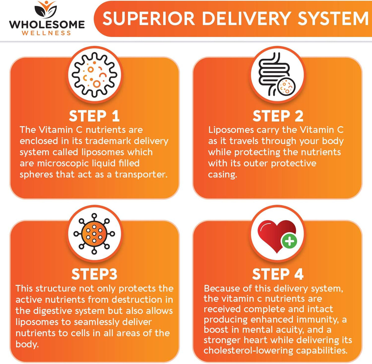 Wholesome Liposomal Vitamin C Capsules - 200 Count - Image 5