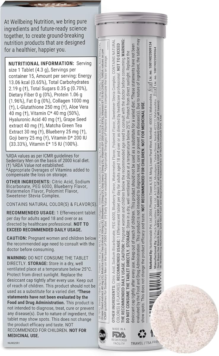 Wellbeing Nutrition Fuel Skin Collagen Builder with Glutathione & Hyaluronic Acid - 30 Servings - Image 7