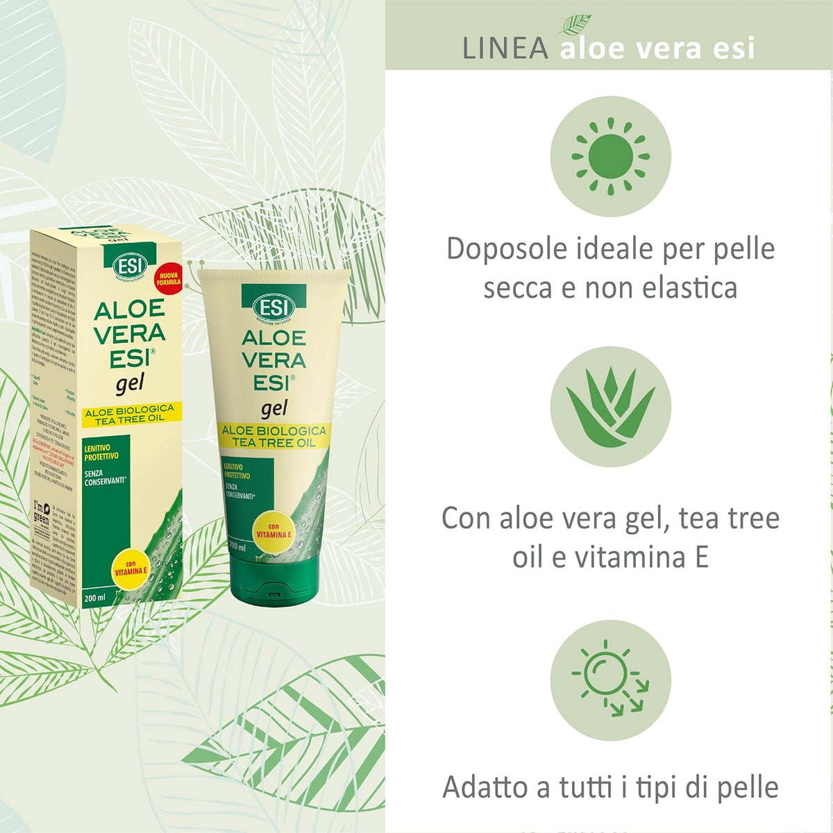 ESI Aloe Vera Gel with Argan Oil for Skin Moisturisation, 200ml - Image 2