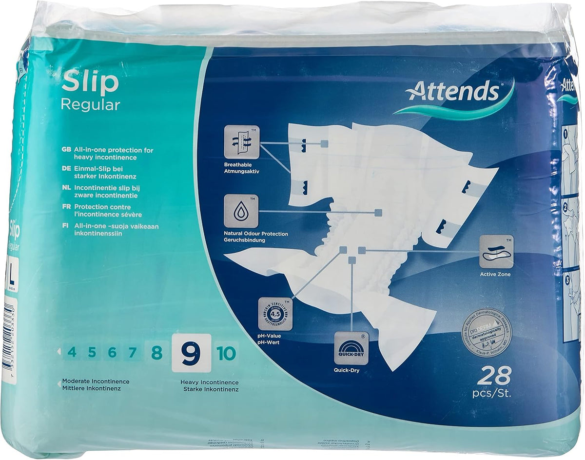 Attends Slip Regular 9 Large - Feminine Care, 4x28 Pack - Image 2