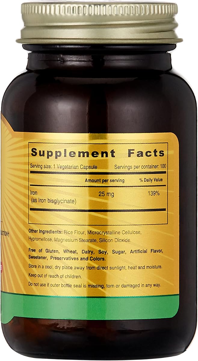Sunshine Nutrition Iron 25 mg Capsules - 100 Count - Image 3