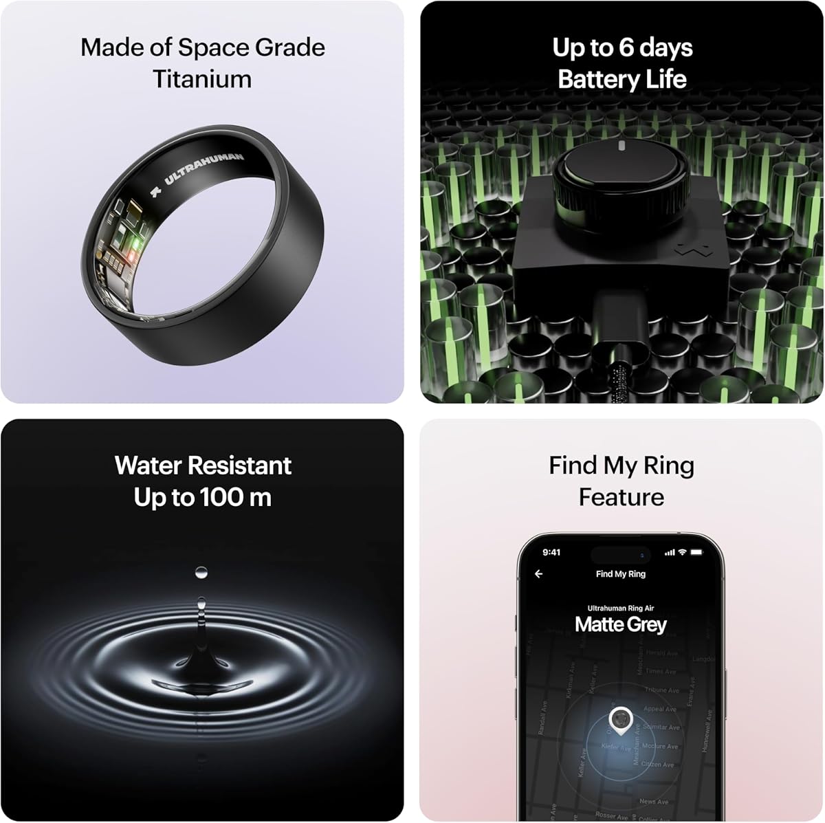 Ultrahuman Ring AIR - Smart Health Tracker in Matte Grey, Size 10 - Image 7